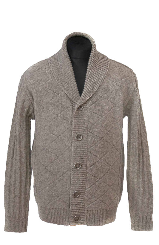 Harbro In Grey Pure Wool Cardigan