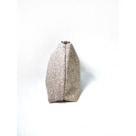 Side view of herringbone wash bag