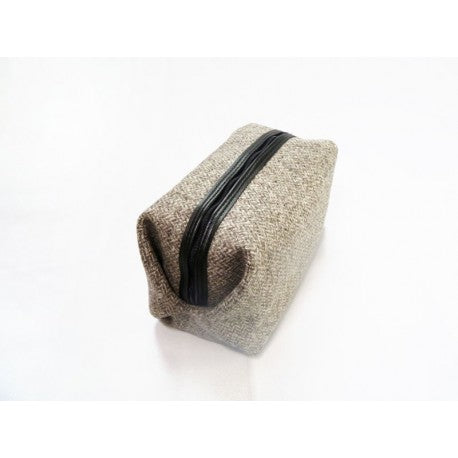 Slate Herringbone Wash Bag