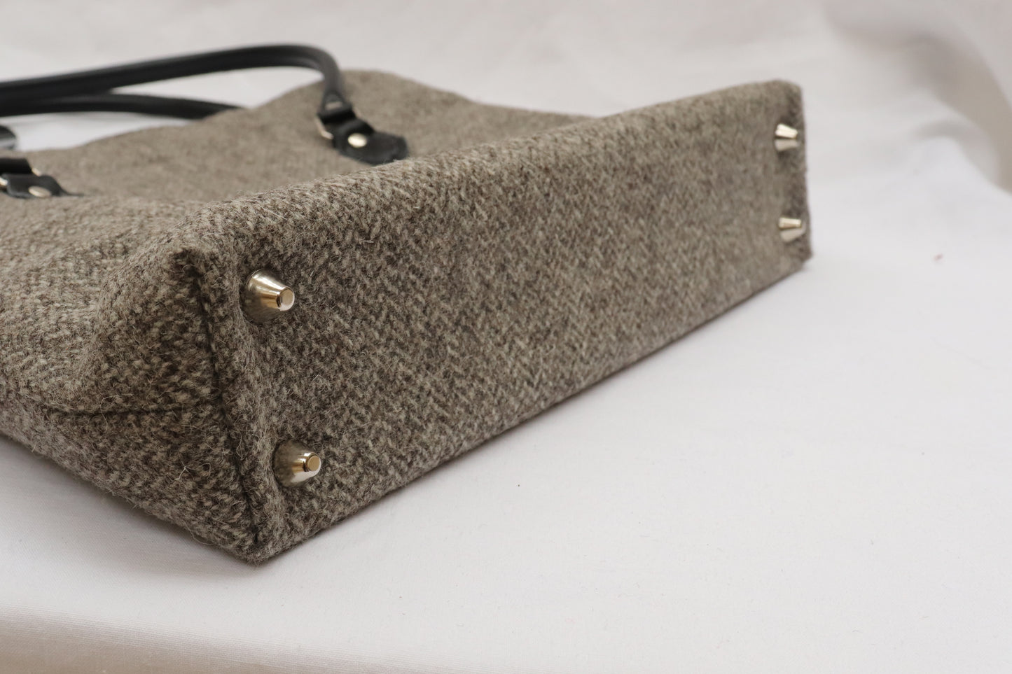 Slate Herringbone Tweed Handbag