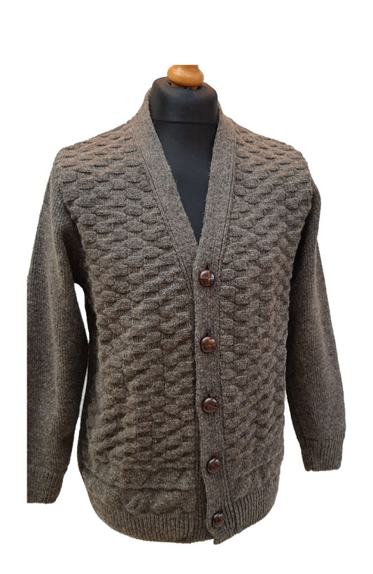 Cosby In Brown Pure Wool Cardigan