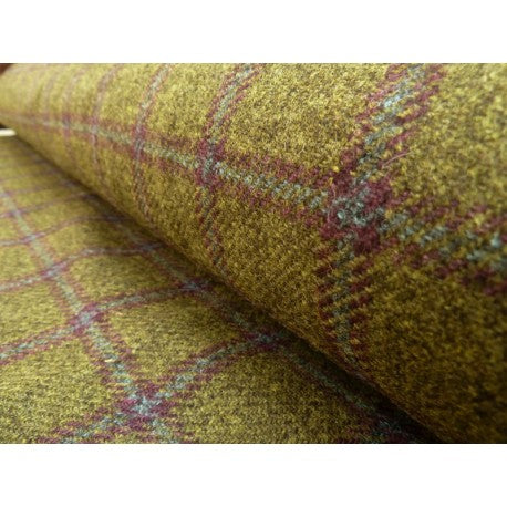 Strong Olive Plaid Tweed